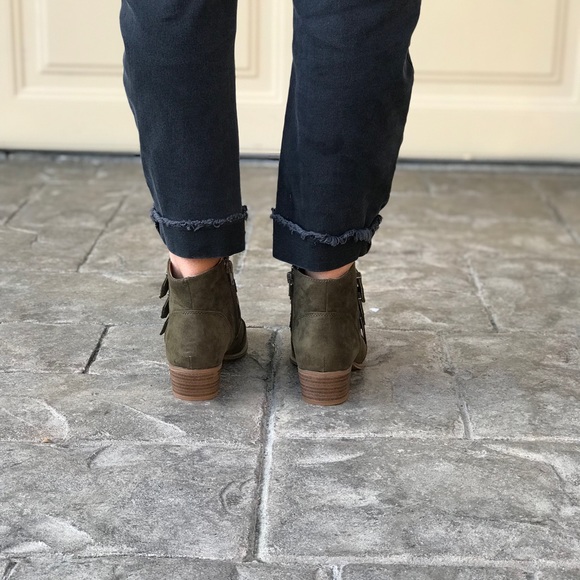 NIB Military Olive Multiple Buckle Ankle Bootie - Picture 6 of 7